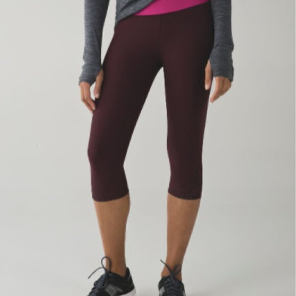 Lululemon Tight Stuff Crop Bordeaux Drama - Picture 9 of 13